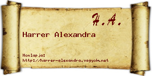 Harrer Alexandra névjegykártya